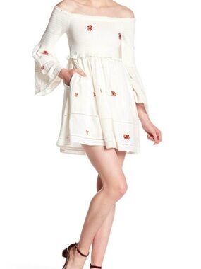 Free People Embroidered Mini Dress